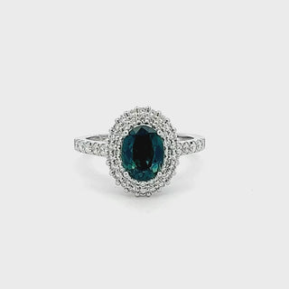 Freya | Australian Teal-Blue Parti Sapphire Ring