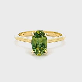 Lorelei | Australian Green Parti Oval Sapphire Ring