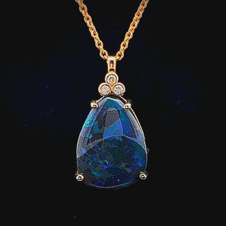 Ilkey | Blue-Purple Australian Black Opal Necklace