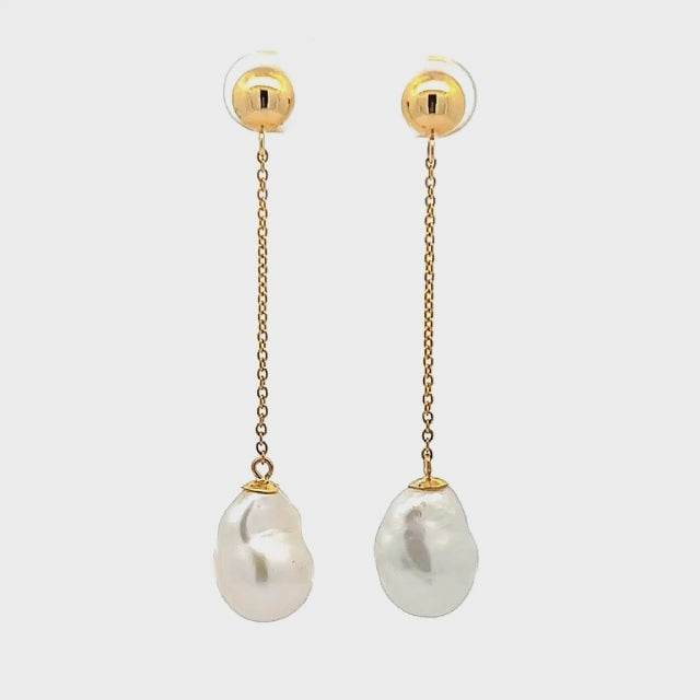 Solia | Australian South Sea Baroque Pearl Drop Earrings