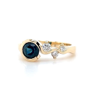 Zara | Australian Blue Parti Sapphire Ring