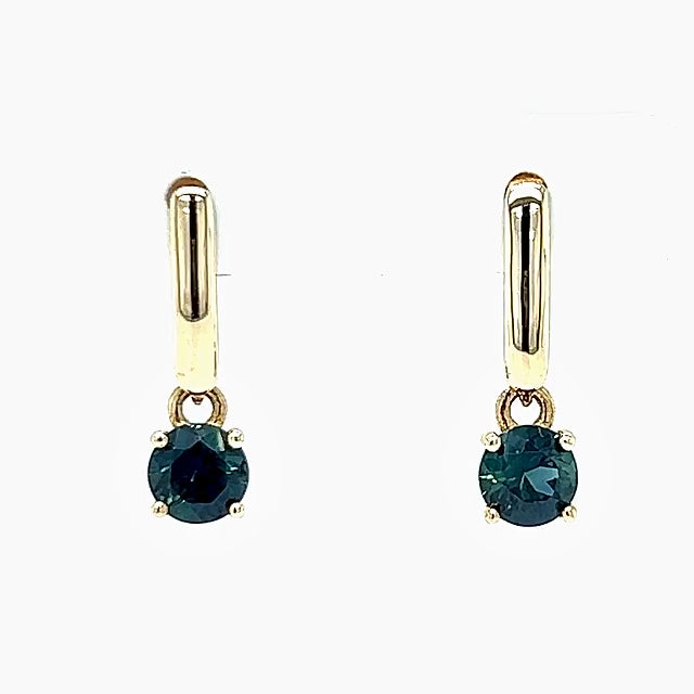 Sadie | Australian Blue-Green Parti Sapphire Drop Earrings