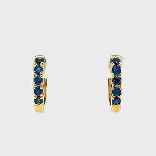 Lola | Australian Blue Sapphire Huggie Hoop Earrings