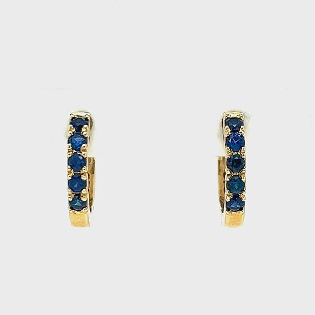 Lola | Australian Blue Sapphire Huggie Hoop Earrings