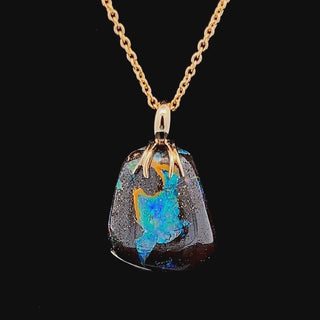 Lucy | Blue-Green Australian Boulder Opal Necklace