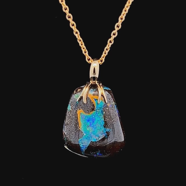 Lucy | Blue-Green Australian Boulder Opal Necklace