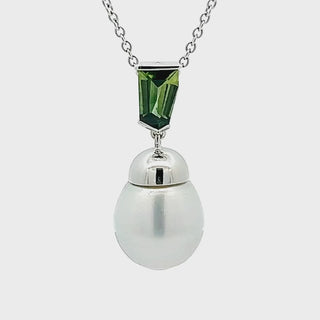 Quinn | Australian South Sea Pearl and Green Sapphire Necklace