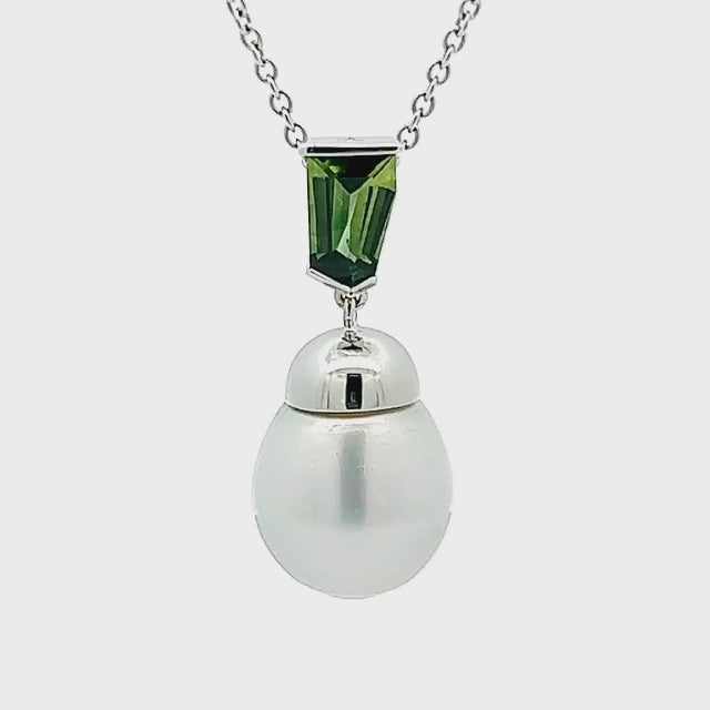 Quinn | Australian South Sea Pearl and Green Sapphire Necklace
