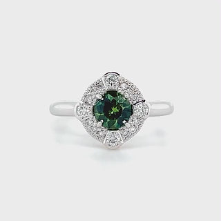 Eleanora | Australian Green Parti Sapphire Ring