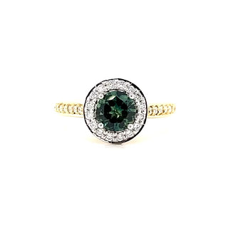 Eliza | Australian Blue-Green Parti Sapphire Ring