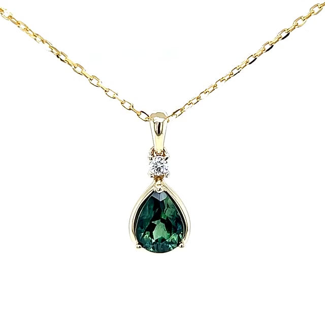 Mabelle | Australian Green-Blue Parti Sapphire Necklace