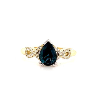 Lydia | Australian Blue Pear Sapphire Ring
