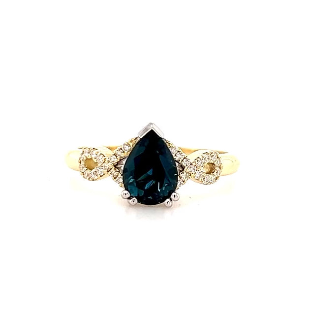 Lydia | Australian Blue Pear Sapphire Ring