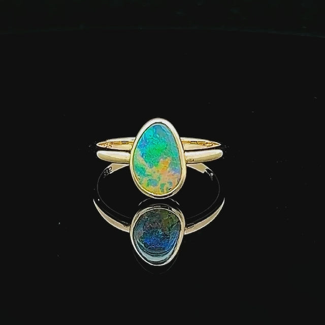 Tena | Multicoloured Australian Crystal Opal Ring