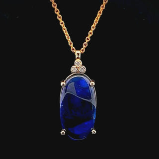 Ilkey | Oval Blue-Purple Australian Black Opal Necklace