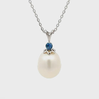 Ariel | Australian South Sea Pearl and Blue Sapphire Necklace