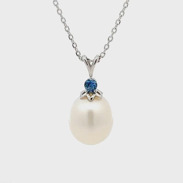 Ariel | Australian South Sea Pearl and Blue Sapphire Necklace