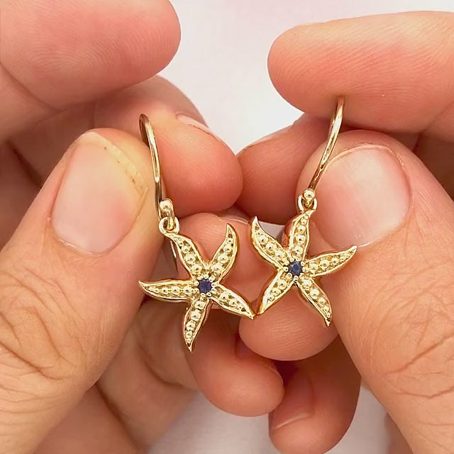 Sea Star Sapphire Earrings