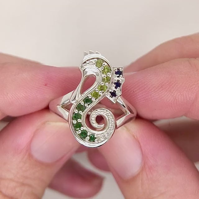 Seahorse Sapphire Ring