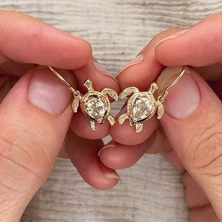 Sea Turtle Gemstone Earrings