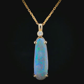 Talia | Multicoloured Australian Semi-Black Opal Necklace