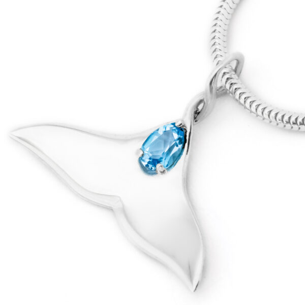 Angel of the Sea Sterling Silver Necklace with Blue Topaz by World Treasure Designs