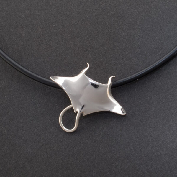 Classic Manta Ray Necklace in Sterling Silver by World Treasure Designs