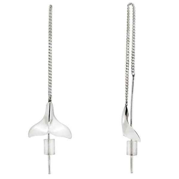 Sterling Silver Fluke Thread Earrings by World Treasure Designs