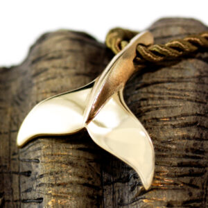Gold Whale Tail Pendant Necklace by World Treasure
