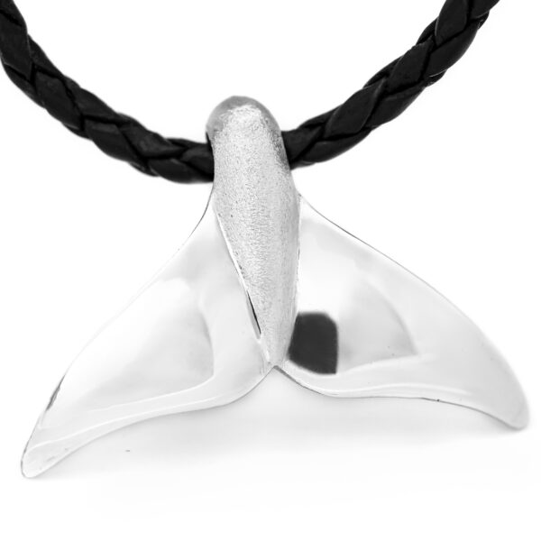 Whale Tail Fluke Necklace in Sterling Silver by World Treasure Designs