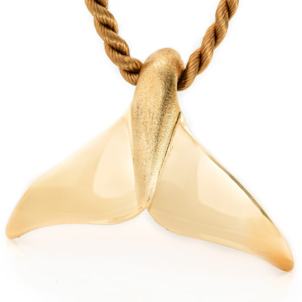 Humpback Whale Tail Pendant in Yellow Gold by World Treasure Designs