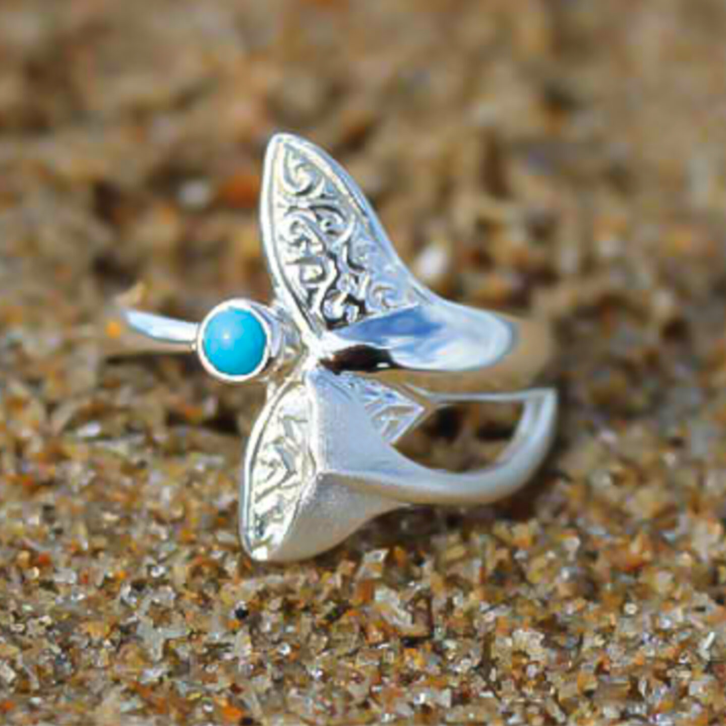 Mother & Calf Humpback Whale Tail Ring | World Treasure