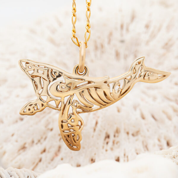 Paikea Humpback Whale Pendant in Yellow Gold by World Treasure Designs