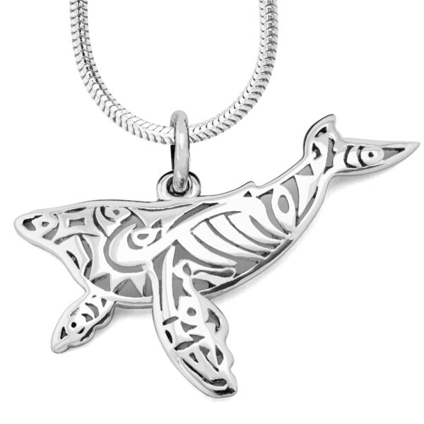 Paikea Humpback Whale Necklace in Sterling Silver by World Treasure Designs