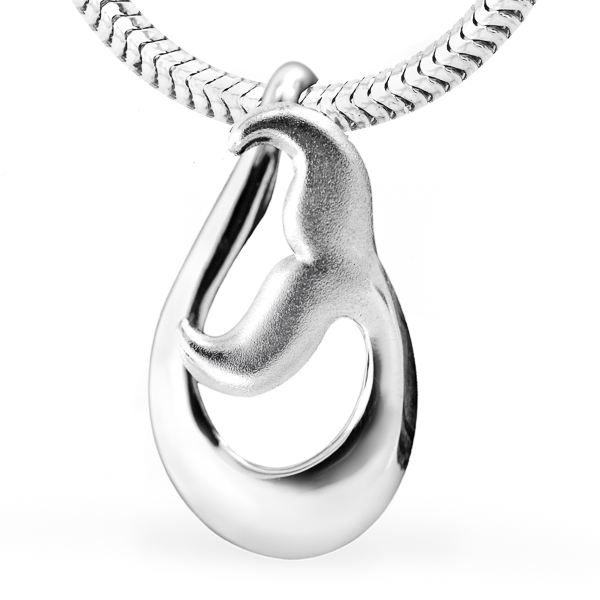 Silver Playful Whale Tail Necklace