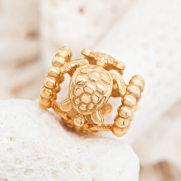Sea Turtle Yellow Gold Bead by World Treasure Designs