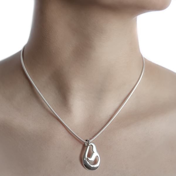 Sterling Silver Playful Whale Tail Necklace