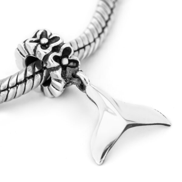 Whale Tail Fluke Charm that fits on Pandora in Sterling Silver by World Treasure Designs