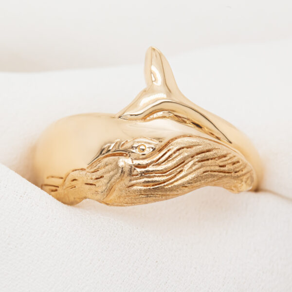 Body of a Humpback Whale Ring in Yellow Gold by World Treasure Designs