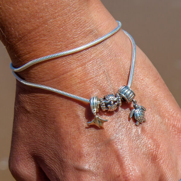 Sea Turtle Charm in Sterling Silver by World Treasure Designs