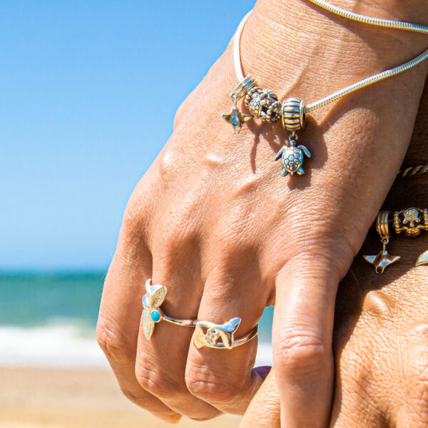 Sea Turtle Charm Fits on Pandora Bracelet in Sterling Silver by World Treasure Designs