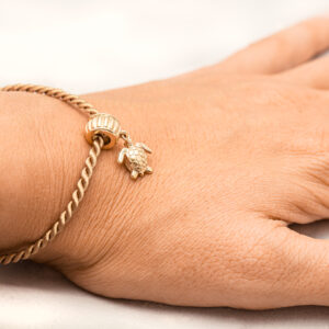 Yellow Gold Sea Turtle Charm that fits on Pandora Bracelet by World Treasure Designs