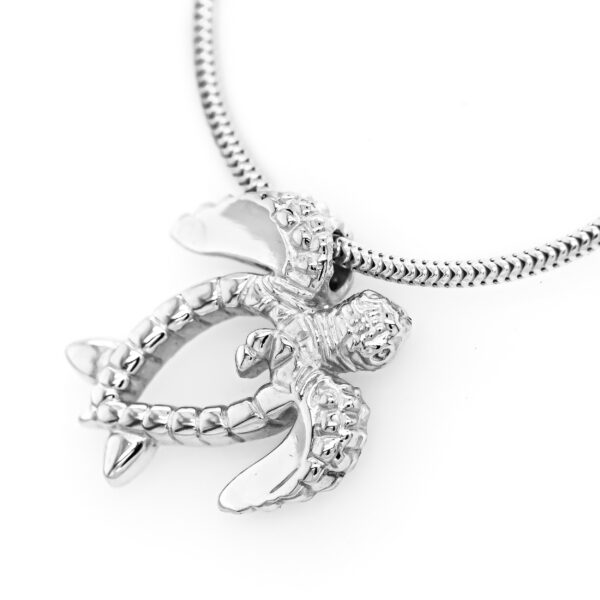 Honu Sea Turtle Pendant Necklace in Sterling Silver by World Treasure Designs