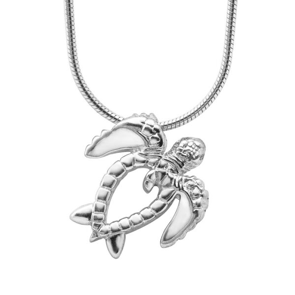 Unique Sterling Silver Honu Sea Turtle Pendant Necklace