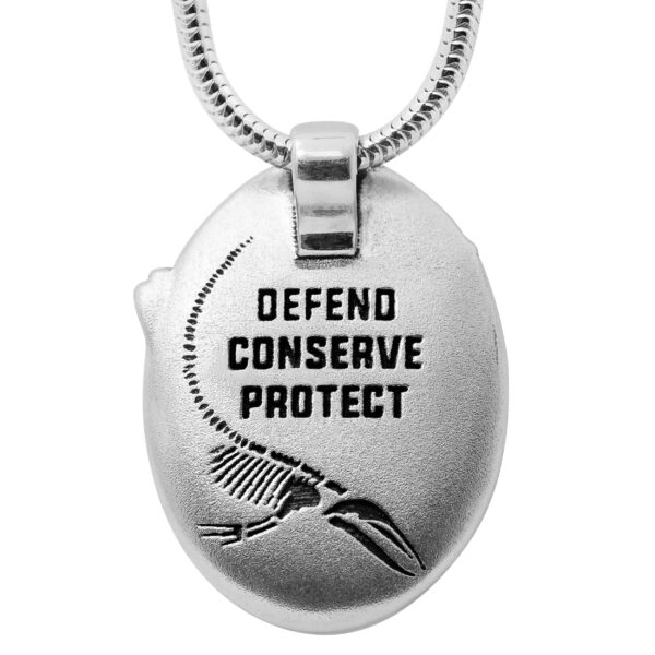 Sea Shepherd Whale Necklace Defend Conserve Protect on the Back in Sterling Silver by World Treasure Designs