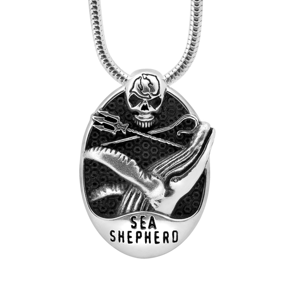 Sterling Silver Sea Shepherd Whale Pendant