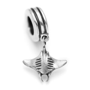 Sterling Silver Manta Ray Charm Gill Slits
