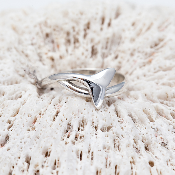 Sterling Silver Baby Humpback Whale Tail Ring