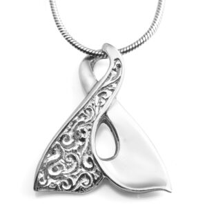 Silver Engraved Eternity Whale Tail Necklace by World Treasure Designs