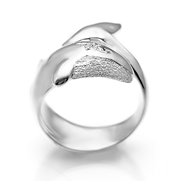 Silver Orca Whale Ring by World Treasure